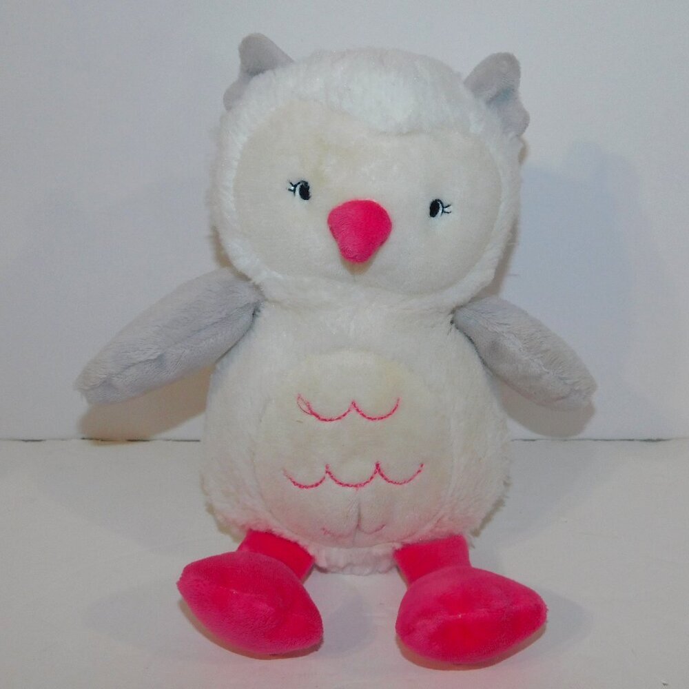 2014 Carters 9.5" Plush White Pink Stuffed Owl baby lovey Toy